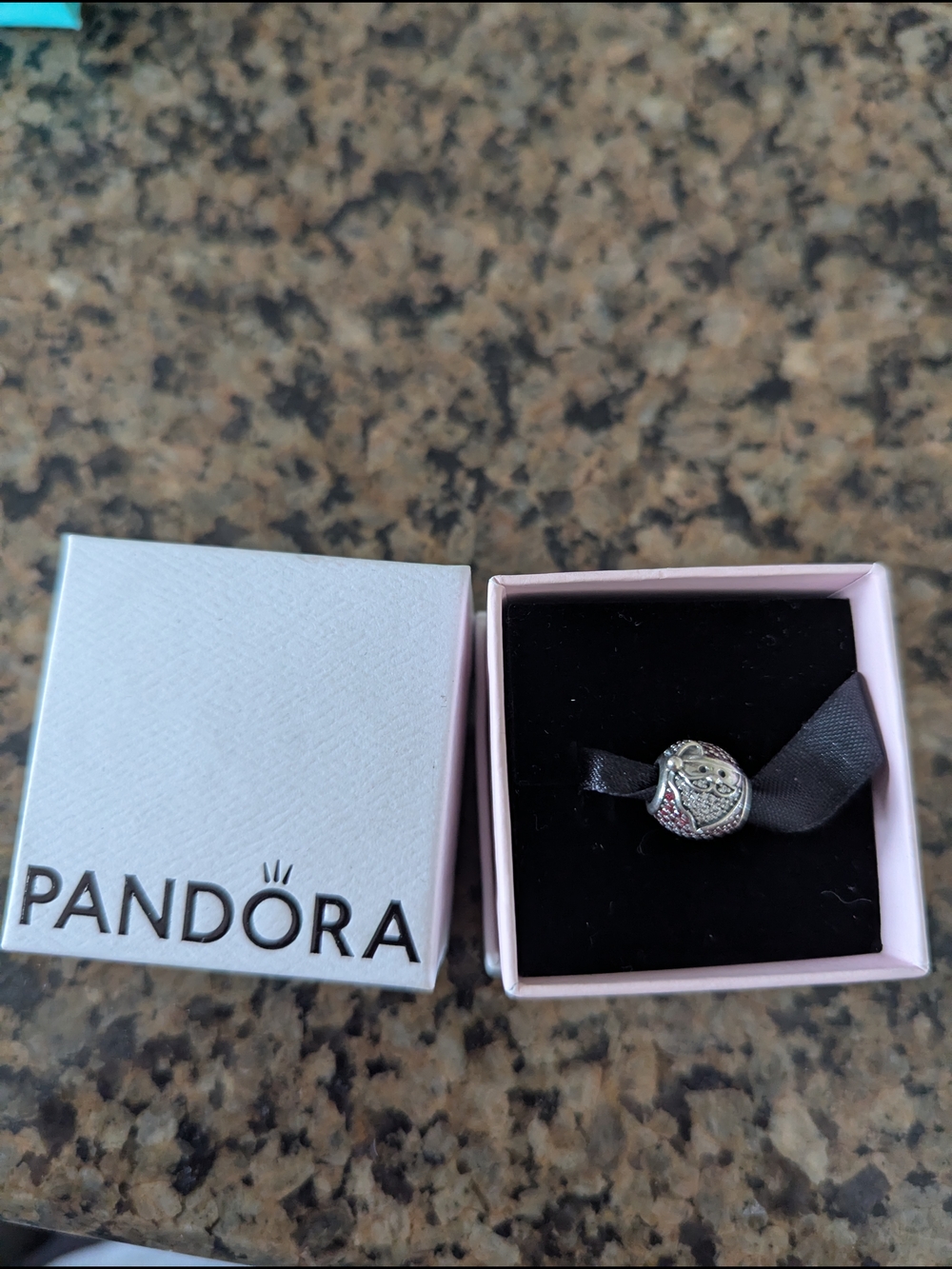 Pandora Silver Charm with Red Accents